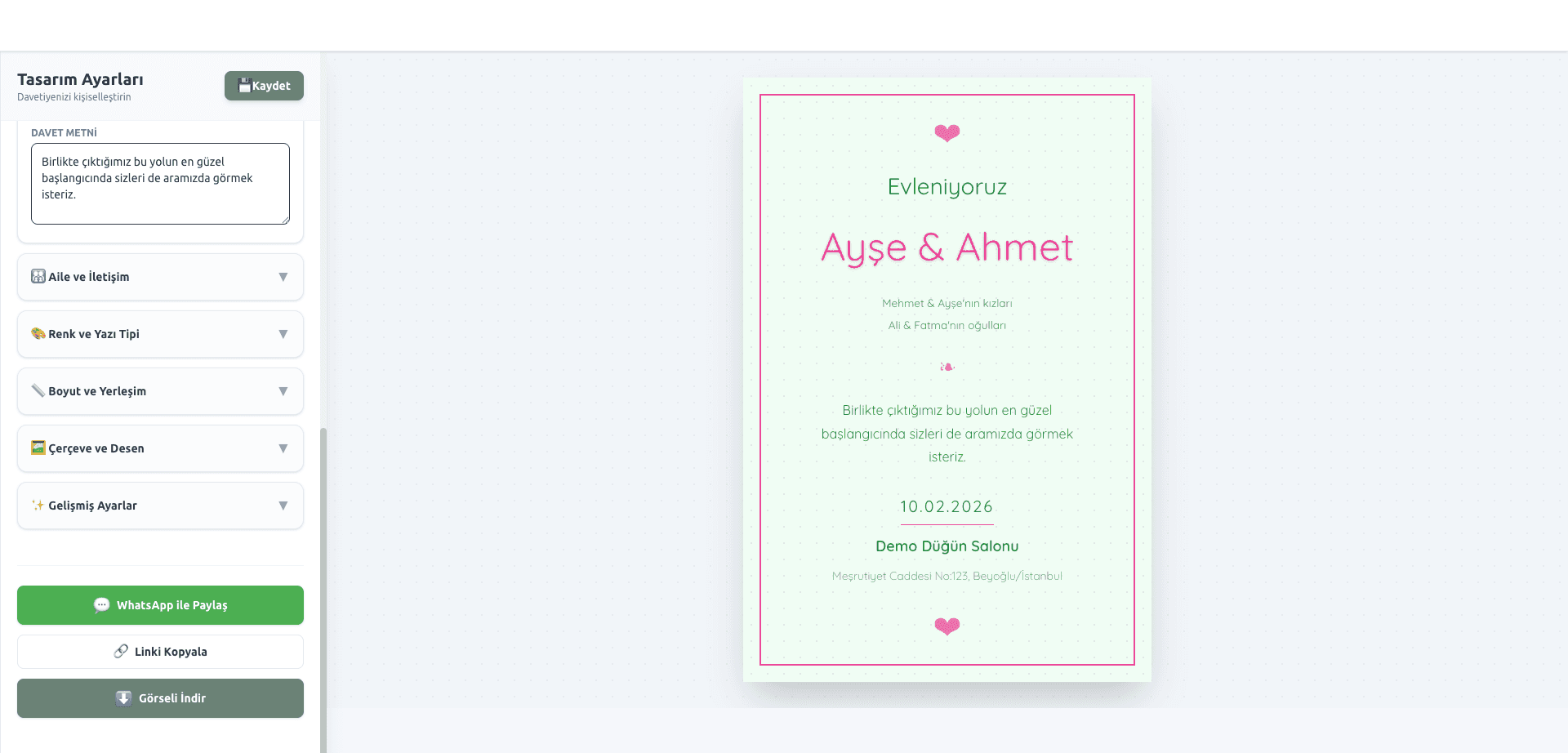 Dijital Davetiye Tasarla