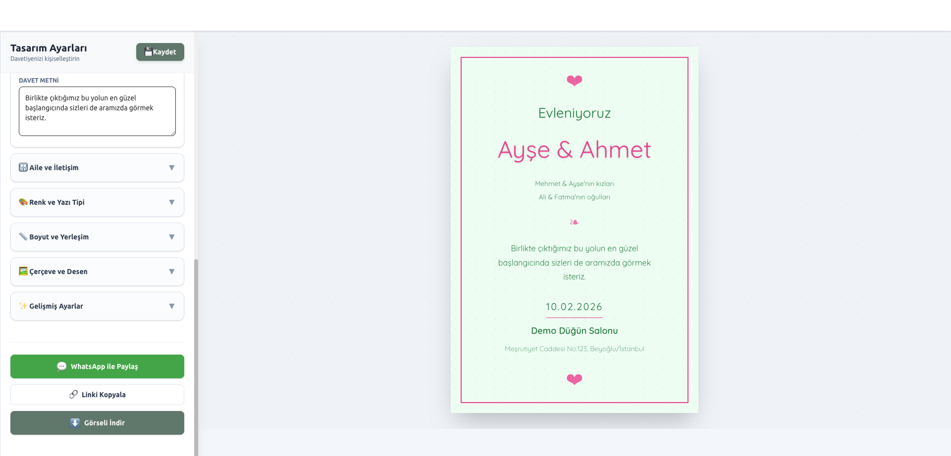 Dijital Davetiye Tasarla