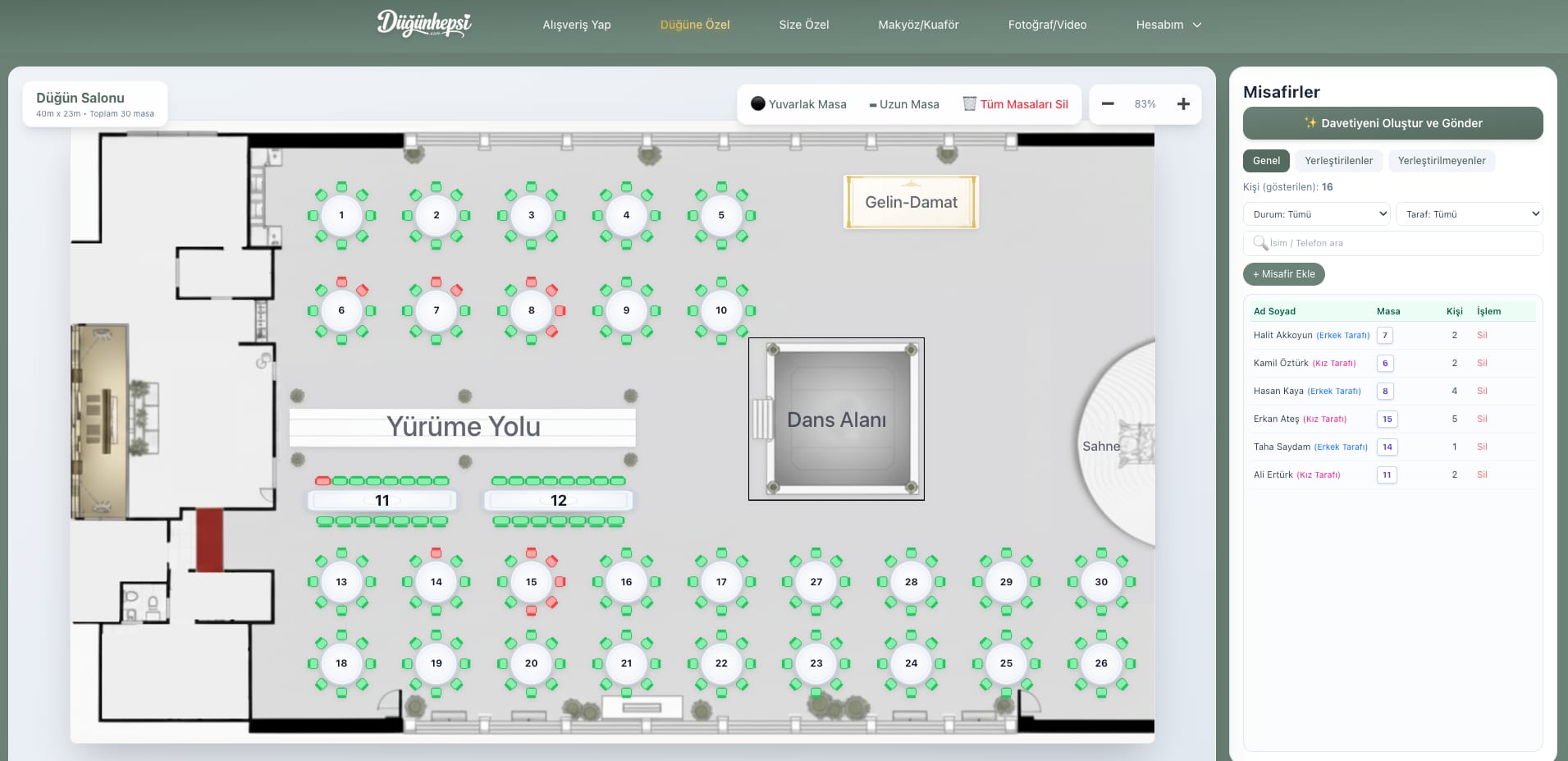 Oturma Planı Oluştur